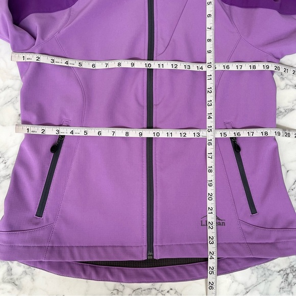 L.L. Bean Pathfinder Soft Shell Jacket Colorblock Purple Woman’s Medium Petite - Picture 8 of 13
